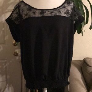 Black Floral Lace Top